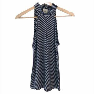 Daytrip High Neck Striped Tank Top Navy White S